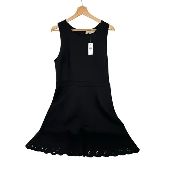 white christmas dresses Ann Taylor LOFT Black Wool Blend A-Line Dress with Twisted Neckline –  SilkRoll